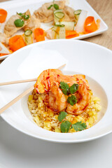 asian food - rice with shrimps