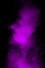 Purple cloud of smoke on black background