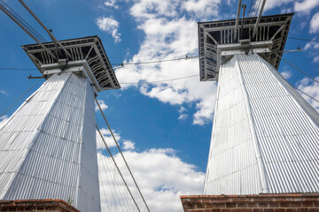 Obraz premium Santa Fe de Antioquia / Colombia - January 21, 2018. Puente de Occidente (Western Bridge) in Santa Fe de Antioquia, Colombia