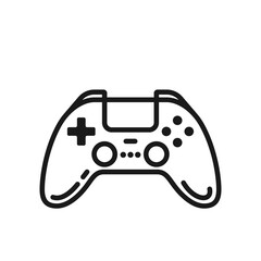Gamepad outline icon is isolated on a white background. Vector icon with editable stroke.