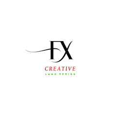 FX Letter Design with Brush Stroke and Modern 3D Look.