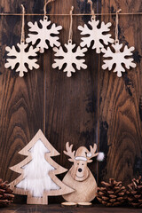 Christmas wooden background and decoration