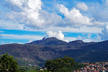 Partial view of Ouro Preto, with the Itacolomy peak in the background, Brazil 