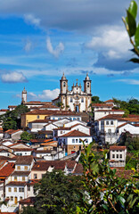Fototapeta na wymiar Partial view of Ouro Preto, historical city in Brazil