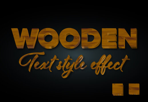 Wooden Editable 3D Text Effect