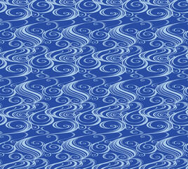 和風な波のシルエット素材とシームレスパターン イラスト 川の流れ Background Canvas Print Backgrou ふわぷか