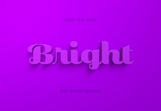 Magenta 3D Text Effect Mockup