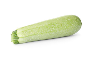 Raw green ripe zucchini isolated on white