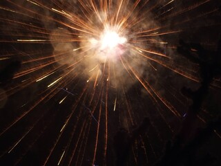 fireworks in the night sky