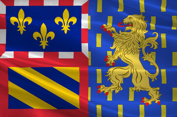 Flag of Bourgogne-Franche-Comte is a Region of France