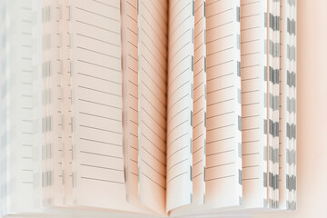 Abstract blurred background of open notebook pages
