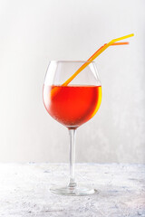 Alcohol Aperol drink with grapefruit in glass