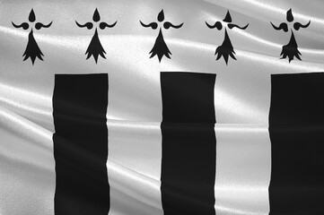 Flag of Rennes in Brittany, France