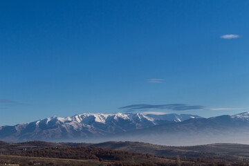 Landscape with a view of Rila mountain in Bulgaria. 