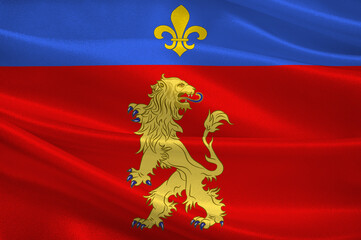 Flag of Charolles in Saone et Loire of Burgundy, France