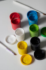 set of watercolor paints for painting.