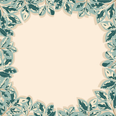 Square frame with unusual twigs and leaves. The Base, template for entries and design.