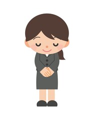 お辞儀 スーツ 女性