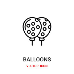 balloons icon vector symbol. balloons symbol icon vector for your design. Modern outline icon for your website and mobile app design.