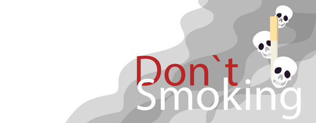 anti-Smoking poster design. The concept to quit Smoking. Death from cigarettes. Campaigning for Smoking cessation. For banners, flyers, and printing. EPS10