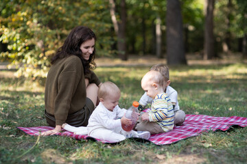 mom with three children