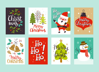 Collection of Christmas greeting cards, perfect to include in Christmas gifts. Eps10 vector illustration.