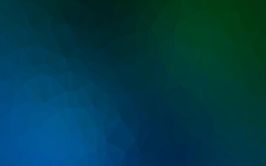Dark Blue, Green vector low poly cover.