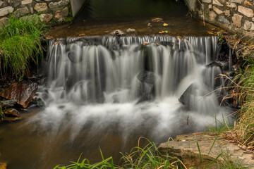 Krasetinsky creek near confluence with Kremzsky creek under railway bridge