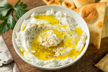 Homemade Yogurt Labneh Cheese Dip