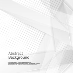 Vector abstract gray geometric banner. White background.