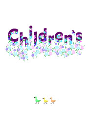 world children's day poster design. Image of text on a background of flowers and cute different ducks. Perfect for banners and flyers. EPS10.