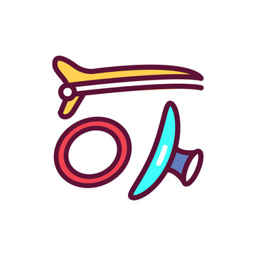 hair accessories colorful flat design clip art preview