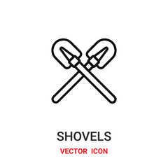 shovels icon vector symbol. shovels symbol icon vector for your design. Modern outline icon for your website and mobile app design.
