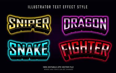 esport text effect collection. 3d gaming font style tournament. alphabet gamer lettering for team © Woeng Studio