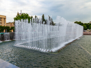 St. Petersburg, Russia, June 13, 2020. The architectural ensemble of Moskovskaya Square, before...