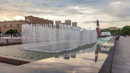St. Petersburg, Russia, June 13, 2020. The architectural ensemble of Moskovskaya Square, before...