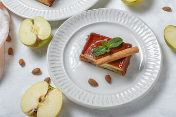 Homemade Pudding of fresh and healthy apples