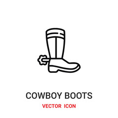 cowboy boots icon vector symbol. cowboy boots symbol icon vector for your design. Modern outline icon for your website and mobile app design.