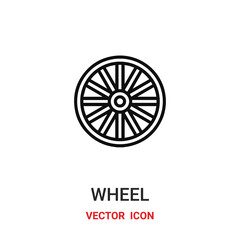 wheel icon vector symbol. wheel symbol icon vector for your design. Modern outline icon for your website and mobile app design.