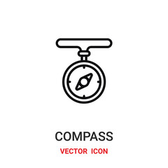 compass icon vector symbol. compass symbol icon vector for your design. Modern outline icon for your website and mobile app design.