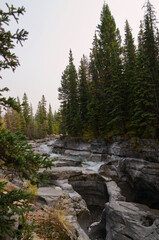Maligne Canyon on a Smoky or Hazy Day