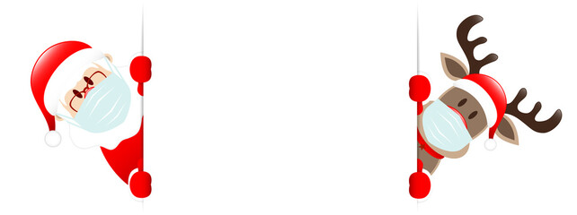 Weihnachtsmann Und Rentier Maske Banner Aussen