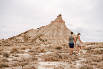 Young couple on the desert