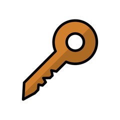 Key Access Flat Icon Color Style Design Vector Template Illustration