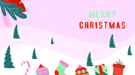 Merry Christmas Background Banner Vector. Christmas Holiday Backgroundillustration.