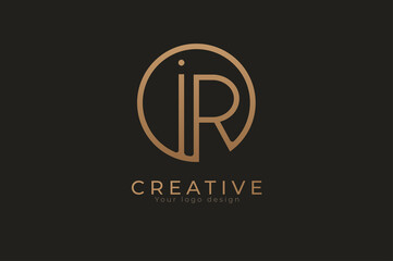 Abstract initial letter I and R logo, usable for branding and business logos, Flat Logo Design Template, vector illustration