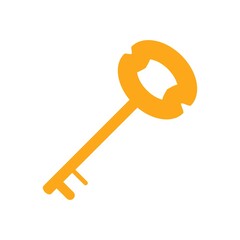 Key Access Flat Icon Color Style Design Vector Template Illustration