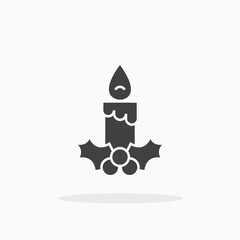 Obraz premium Christmas candle icon.