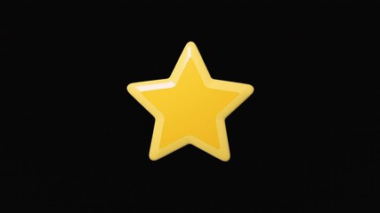 Rotating Yellow Star isolated on black color and green key background with alpha. loop 4K video with turning five-pointed Star for ratings or decoring your movies and apps. A symbol can be multiplied. - Powered by Adobe