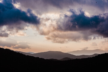 sunset in the mountains
